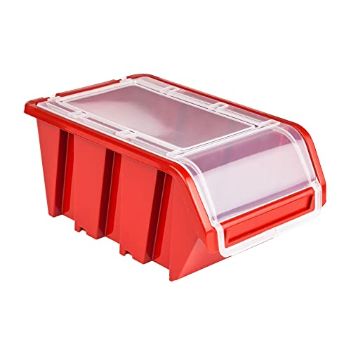 10 x Stapelbox mit Deckel Werkstatt Stapelkiste Sortierbox Box 160x235x120 Rot | stapelkisten kunststoff lagerboxen stapelbar