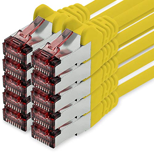 Cat6 Netzwerkkabel 10 X 2m gelb Ethernetkabel Lankabel Cat6 Lan Netzwerk Kabel Sftp Pimf Patchkabel 1000 Mbit s