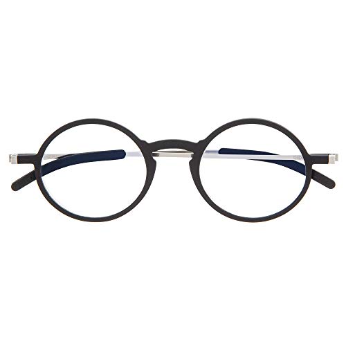 DIDINSKY Ultradünne Verschreibungspflichtige Lesebrille für Männer und Frauen. Sehr Leichte Presbyopie-Brille mit Blaulicht-Schutzgläsern. Graphite +1.5 - MACBA ROUND