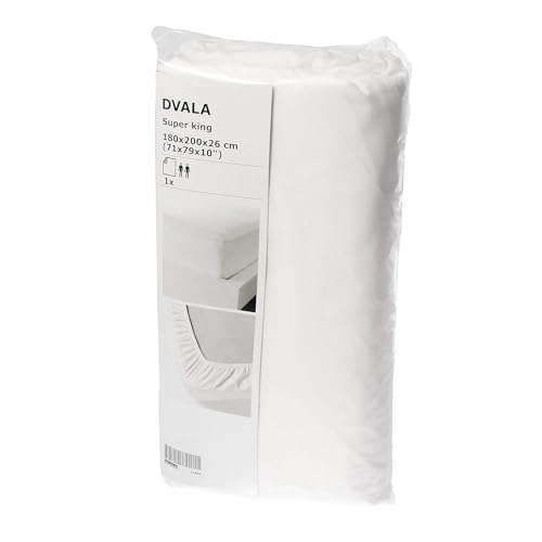 Ikea DVALA Spannbettlaken, Weiß, 180 x 200 cm