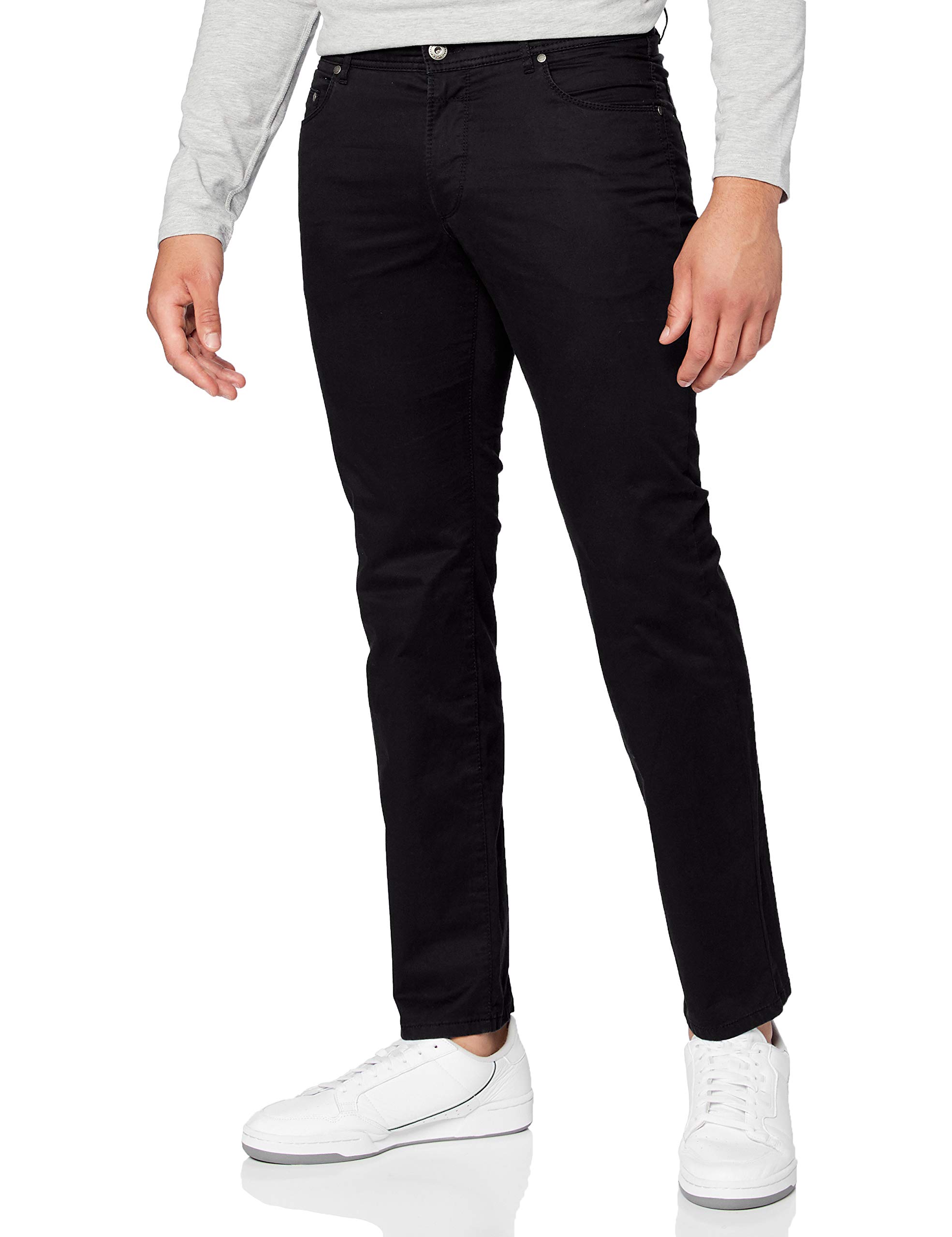 EUREX by BRAX Herren Regular Fit Jeans Hose Style PEP-s Five Pocket Baumwolle, Schwarz, PERMA BLACK, 28U
