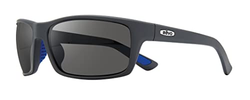 Revo Sonnenbrille Rebel x Bear Grylls: Polarisierte Serilium-Gläser für Herren mit rechteckigem Wickelrahmen, mattgrauer Rahmen mit Graphit-Gläsern