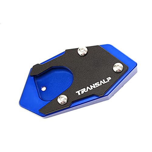 Motorrad Seitenständer-Pad Für Honda Transalp 600 650 700 XLV 600 650 700 Transale CNC Aluminium Motorrad Kickstand Motorrad Kickstand-Verlängerungspad (Farbe : Blue)