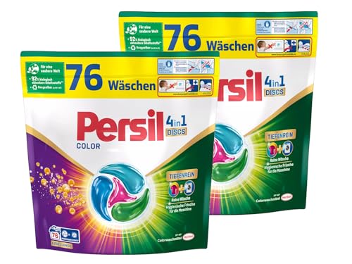 Persil Color 4in1 DISCS 152 Waschladungen (2x 76WL), Waschmittel mit Tiefenrein Technologie, Colorwaschmittel für reine Wäsche und hygienische Frische für die Maschine