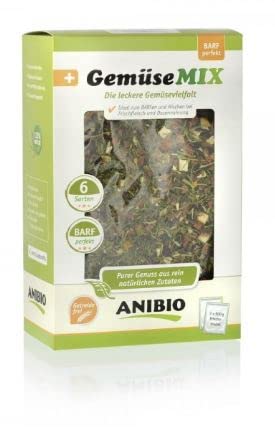 Anibio Gemüse - Mix 1000g Gemüsemix Getreidefrei ideal zum barfen - Mischung aus 6 verschiedenen Gemüsesorten - Hunde