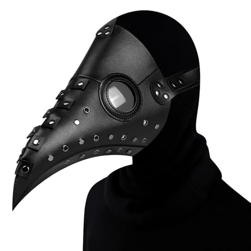 YAXRO Halloween Pest Vogel Arzt Maske,PU Leder Halloween Steampunk Punk Mittelalterliche Maske Urlaub Party Cosplay Requisiten A