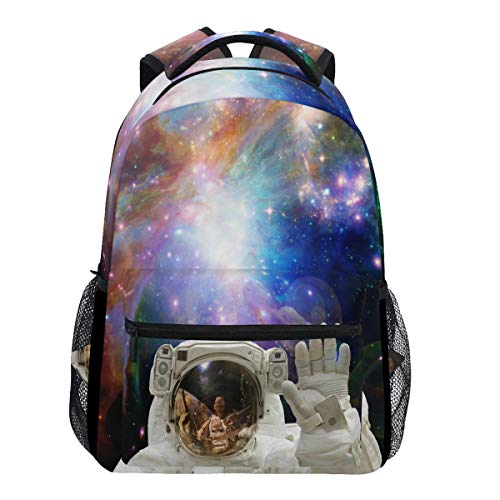 Oarencol Astronaut Hello Galaxy Trendy 3D Space Star Nebula Universe Rucksack Büchertasche Tagesrucksack Reise Schule College Tasche für Damen Herren Mädchen Jungen, multi, Einheitsgröße,