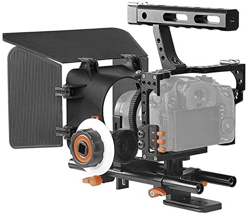 Andoer C500 Aluminium-Legierungs-Kamera-Kamerarecorder-Videokäfig-Rig-Installationssatz-Film, der System m/Matte Kasten + folgt, fokussiert + Handgriff + 15mm Rod für Panasonic GH4