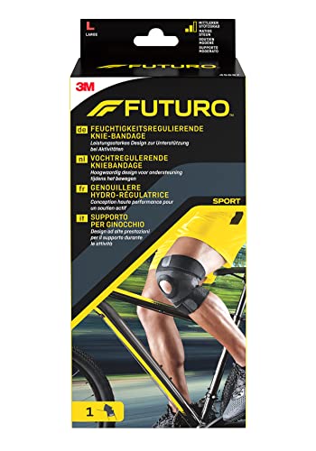 FUTURO FUT45697 SPORT Knie-Bandage, beidseitig tragbar, latexfrei, Größe L, 43,0 - 48,0 cm