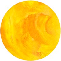 K&L Wall Art Vliestapete »Runde Vliestapete«, Schüßler gelbe Sonne Gold, mehrfarbig, matt - bunt
