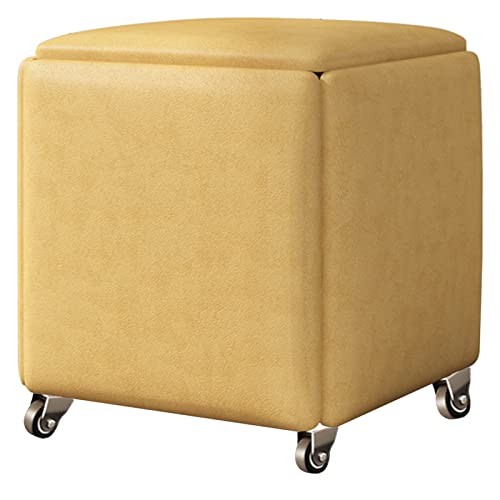 Multifunktionaler Aufbewahrungshocker Magic Cube Niststuhl mit Rollen - 5 in 1 Stapelbarer Küchensofa Hocker mit Polstersitz und Metallrahmen für platzsparende Aufbewahrungslösung