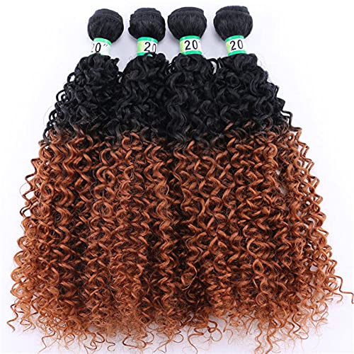 Jumbo Braids Double Color Afro Kinky Curly Hair Weave Bündelt Hochtemperatur-Synthetische Brasilianische Haarverlängerungen Für Schwarze Frauen-T1B/30_18 18 18 18 Zoll