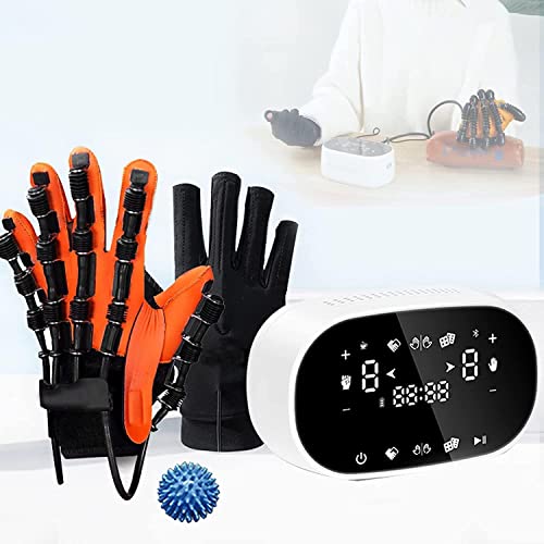 CICOLO Finger-Hand-TrainingsgeräT, Rehabilitations-Roboter-Handschuhe, Spiegelhandschuh-Finger-Orthesen, Funktionshand Splint for Long-Term Relief,Intensität ist Einstellbar,Orange-RighthandM