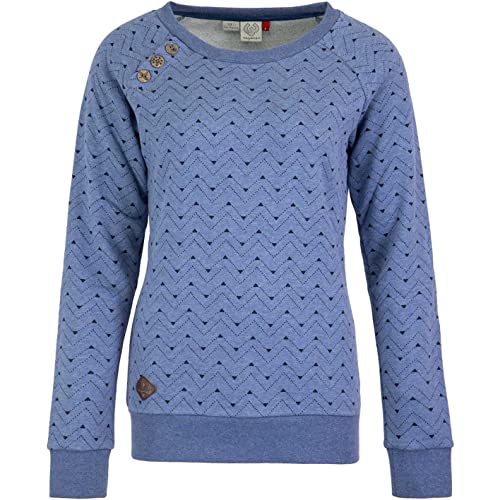 Ragwear Daria Zig Zag Sweater Damen (Denim Blue Melange, L)