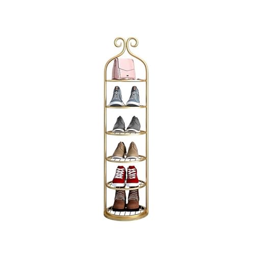 Schuhschrank Einfaches Schuhregal, kleiner schmaler Eingang, kleines Schuhregal, Home Economy Schuhregal, kleiner Schuhschrank aus Eisen Schuhregal für den Eingangsbereich ( Color : Gold , Size : Smal