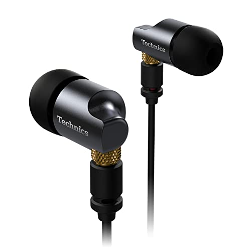Technics Hochwertige In-Ear-Monitore IEM, High-Fidelity-In-Ear-Kopfhörer mit innovativem 10-mm-Treiber für Ultra-niedrige Verzerrung, EAH-TZ700, Schwarz/Gold