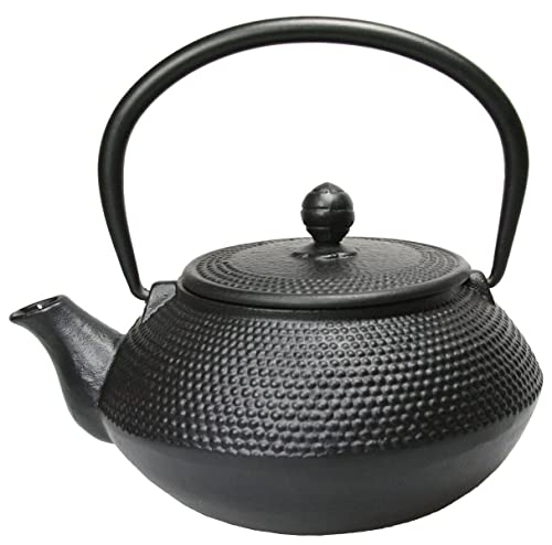 Teekanne Gusseisen schwarz 0,8 Liter Tee Kanne Teebereiter