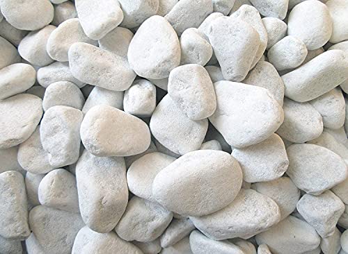Kieselsteine aus Marmor aus Carrara, Ø 25/40 mm, Weiß, Sack à 25 kg für Vasen