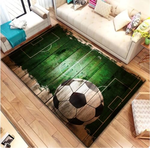 KIESEY Fußball Bilder Teppich Wohnzimmer Dekoration Teppiche für Schlafzimmer Wohnzimmer Teppich zu Hause Eingangstür Matte 200x300cm