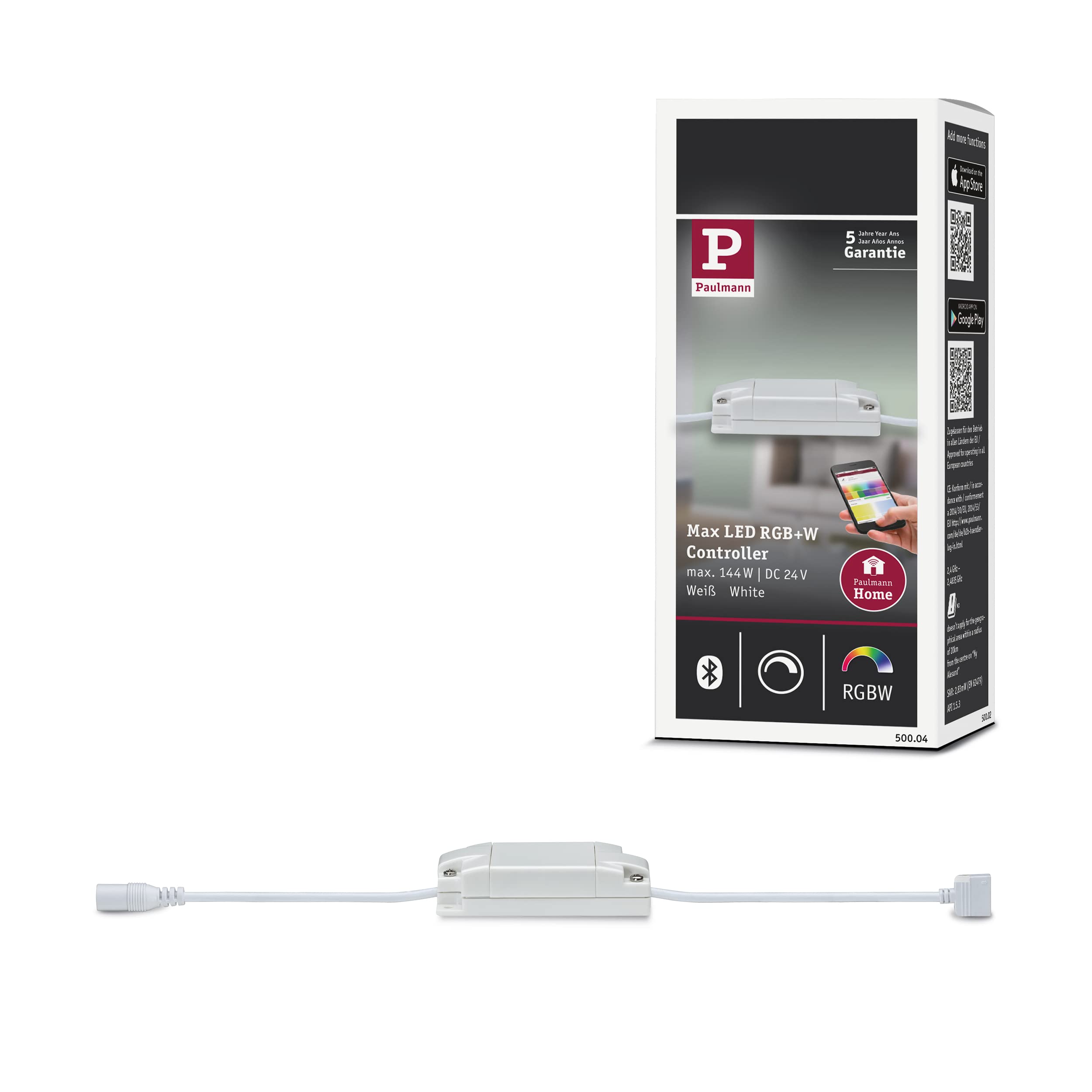 Paulmann 500.04 Smart Home MaxLED RGBW Controller 50004 Aktor Schaltgerät Steuergerät, 39x80mm