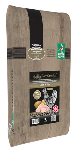 Kiebitzmarkt Superior Hundefutter Trockenfutter Senior/Light Geflügel + Kartoffel getreidefrei (12 kg)