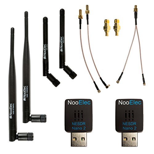NooElec Dual-Band NESDR Nano 2 ADS-B (978 MHz UAT & 1090 MHz 1090ES) Bündel Stratux, Avare, Foreflight, FlightAware und Andere ADS-B-Softwareanwendungen Enthält 2 SDRs, 4 Antennen und 5 Adapter