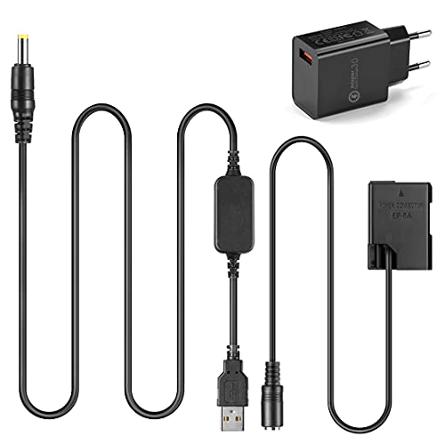 Mobile Netzteil USB Kabel + 5V3A Ladegerät + EP5A EP-5A EN-EL14 Dummy Akku für Nikon P7800 P7100 D5600 D5300 D5200 D5100 D3400 D3300 D3200