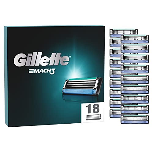 Gillette Mach3 Rasierklingen für Männer, 18 Stück, für bis zu 15 Rasuren pro Klinge