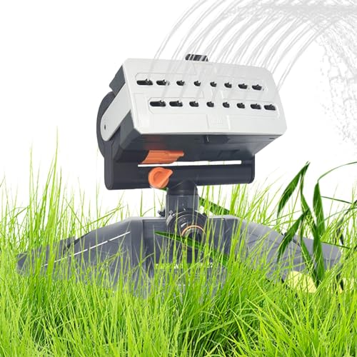 Zceplem Wassersprinkler für Rasen, Gartensprinkler - Wassersprinkler mit automatischer Schaukel,Stabile Sprinklerdüse, Durchfluss einstellbar, Rasenbewässerungssystem für die Gartenbewässerung im