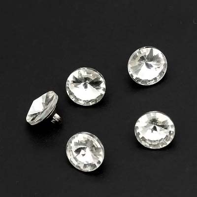 MELITT 10 Teile/los 10mm Schwarzer Knopf Roter Diamant Kleine Metallknopf Frauen Mode Vorzügliche Hemdrock Dekorative Knöpfe (Color : White)
