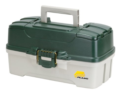 Plano 3-Tray Tackle Box mit Dual Top Zugriff, dunkelgrün metallic/aus weiß