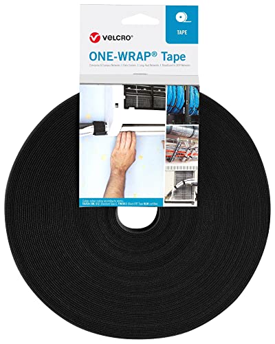Velcro VEL-OW64128 One Wrap Klettband, schwarz, feuerfest, 16 mm x 25000 mm