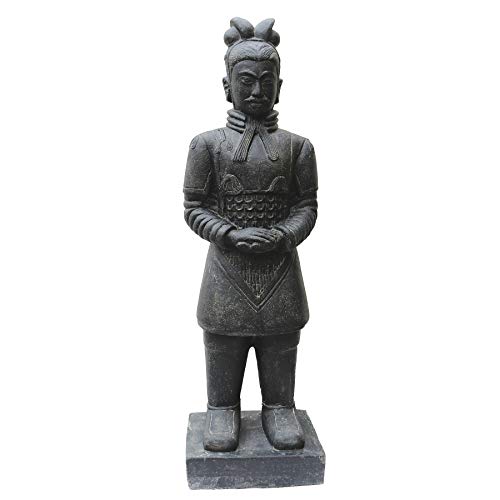 STONE art & more Chinesischer Krieger, 150 cm, Steinfigur, Terrakotta Armee, Steinguss, Deko Garten, frostfest