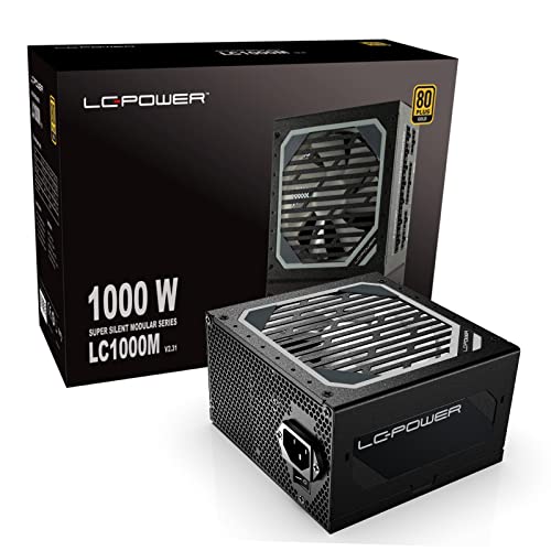 LC-POWER LC1000M V2.31 -PC-Netzteile Super Silent Modular Serie 1000W 80 Plus® Gold Effizienz bis zu 90% Full Range 110-240 V 8X PCI-Express 6+2-Pin