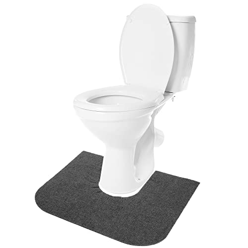 RESILIA Abgerundete Toiletten-Trainingsmatten – super saugfähiger WC-Trainingsteppich für Kinder, universelle Badezimmer-Schutz-Pads, 2 Stück, Anthrazit