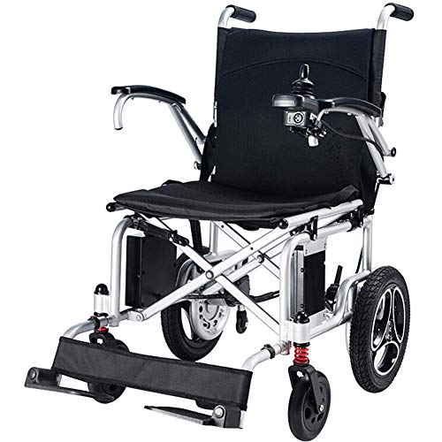 GAXQFEI Elektro-Rollstuhl, faltbar und Licht Rollstuhl intelligente automatische Elektro-Rollstuhl Sitzbreite 42 cm, Last 100 kg Behinderte, Rot, 1,1
