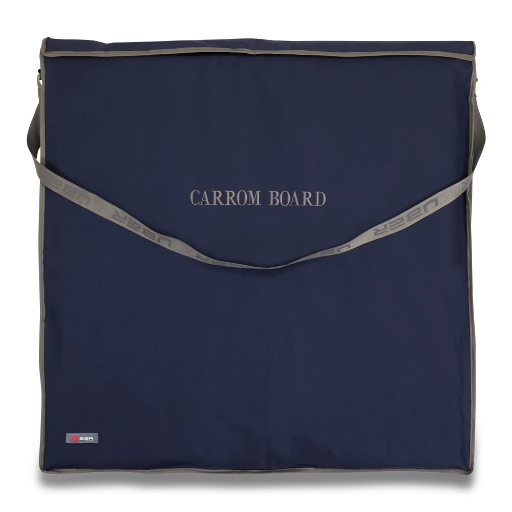 Carrom Brett Tasche - Top Qualität Tragetasche - 95x95 cm - Separate Fächer für Board, Zubehör und Ständer - ohne spielbrett - ohne Stander - Luxus handgefertigt in India