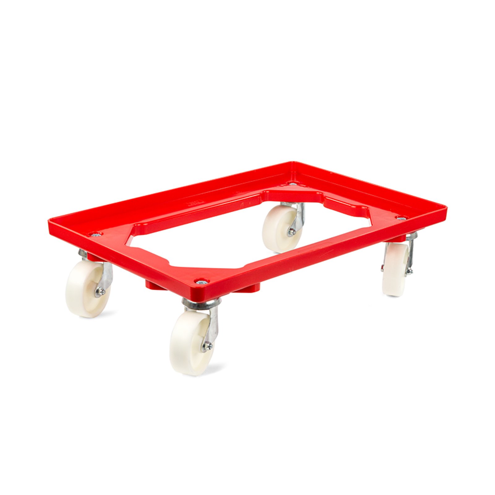 aidB Kunststoff Transportroller Offen - Rot - mit Kunststoffräder, 4 Lenkrollen - Einzel