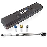 BITUXX® Drehmomentschlüssel Set 1/2" 28-210 Nm Ratsche Drehmoment Schlüssel inkl Felgenschutz Schlagnüsse Nüsse (17 mm / 19 mm / 21 mm) für PKW Auto KFZ Radewechselset