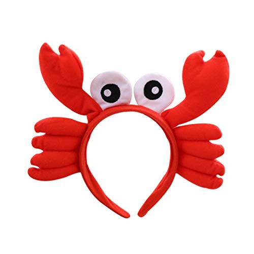 NUOBESTY Krabben-Stirnband Krabben-Kostüm-Zubehör Hummer Haarreifen Plüsch Tier Haarband Kopfbedeckung für Halloween Verkleidung Weihnachten Party