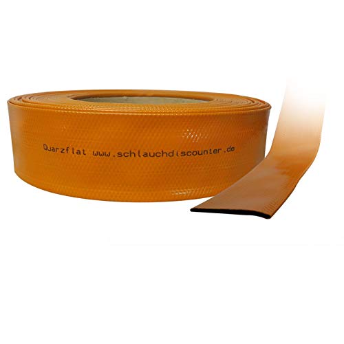Quarzflex® Flachschlauch Bauschlauch 50 mm (2" Zoll) 25 m Rolle Orange 3-lagig