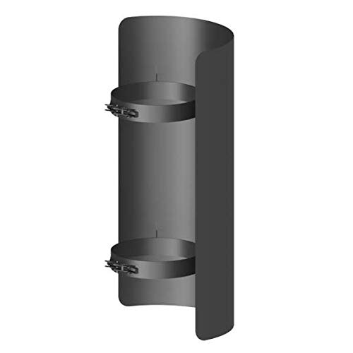 Ø 180 mm Ofenrohr Strahlungsschutz 50 cm Schwarz - 2mm Stahlblech - Sensotherm Beschichtung - für den Sichtbereich geeignet - Hitzeschutzblech - Ofenrohrschutzblech