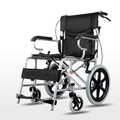 AOLI Eigenantrieb Rollstuhl, Folding Leichtgewichtrollstuhl, Geeignet für Senioren, Behinderte, Medical Rollstuhl, Ergonomisch, kompakte Aluminium-Rollstuhl, orange,Schwarz