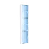 TATAY 4480000 Badschrank, vertikal mit 3 Türen Kunststoff blau transparent 22 x 10 x 90,5 cm