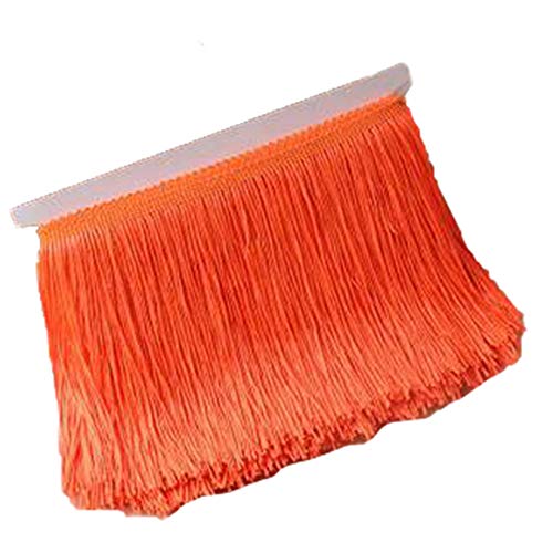 Nicole Knupfer 20 Meter Länge 20cm Breite Schnittfranse - Fransenborte - Fransenband Lateinisches Kleid Garment Spitzenborte Nähzubehör (Orange)