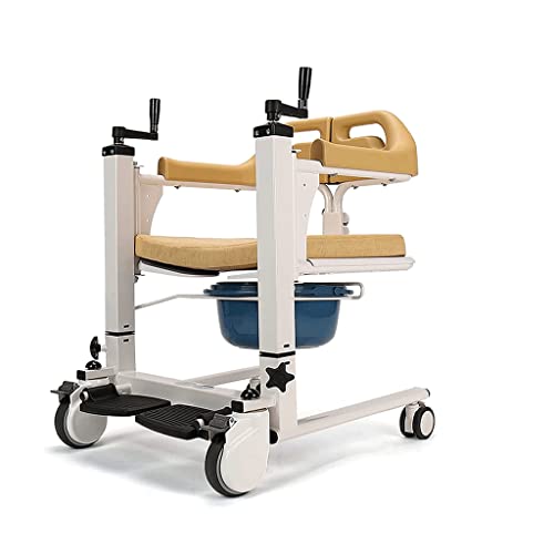 Patientenlift-Transfer-Mobilitätsstuhl Patientenlift Rollstuhl-Transferstuhl für zu Hause für ältere Menschen Nachtkommode Stahltransport-Patientenlifthilfe mit 180° geteiltem Sitz