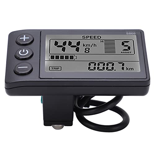 FECAMOS Fahrrad-Display-Messgerät, langlebiges Elektrofahrrad-LCD-Display-Messgerät, leicht für 22,2 mm Lenker