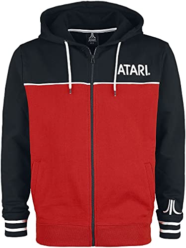 Atari Logo Männer Kapuzenjacke schwarz/rot S 100% Baumwolle Fan-Merch, Gaming, Retrogaming