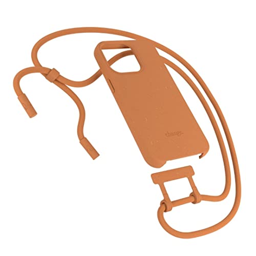 Woodcessories - Nachhaltige Handykette abnehmbar kompatibel mit iPhone 13 Pro Hülle mit Band orange - antibakteriell, biologisch abbaubar