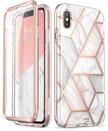 i-Blason iPhone Xs, X Hülle [Cosmo] Glitzer Handyhülle 360 Grad Bumper Case Glänzend Schutzhülle Cover 5.8 Zoll, Marmor